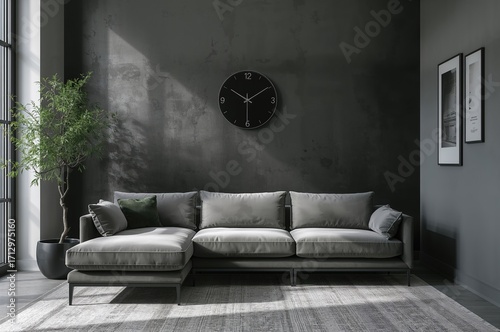 Modern lounge area featurin...