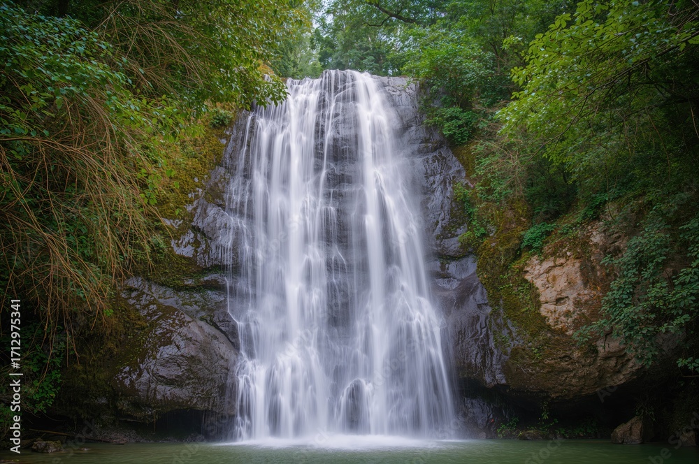 Fototapeta premium The most stunning waterfall on the Quy Son River, situated in Dam Thuy commune, Trung Khanh district, Cao Bang province