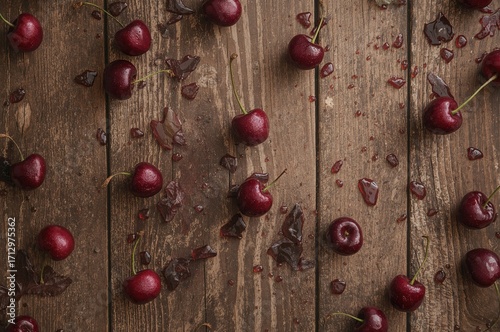 Overhead Shot of Cherries S...