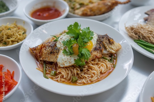 Crispy fried fish with basi...