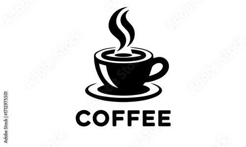 Minimalist coffee shop branding- Hot drink cup logo. Simple vector logo design for your business 