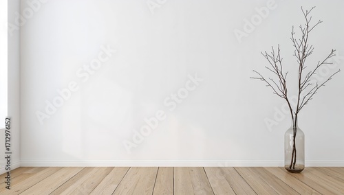 Empty room interior featuri...