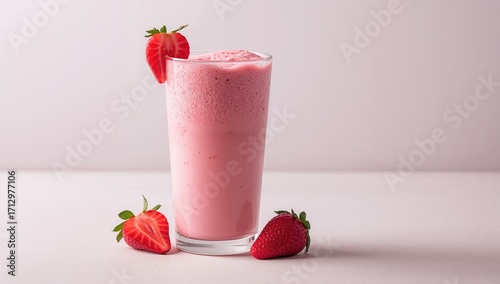 Creamy strawberry shake aga...