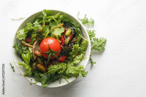 Bowl of fresh veggies and g...