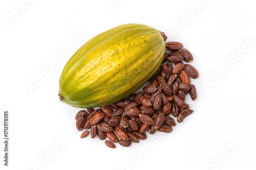 Overhead shot of ripe cocoa...