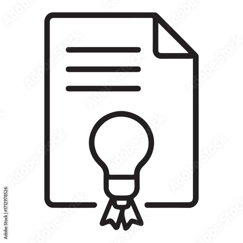 Patent Document Outline Icon for Intellectual Property and Innovation