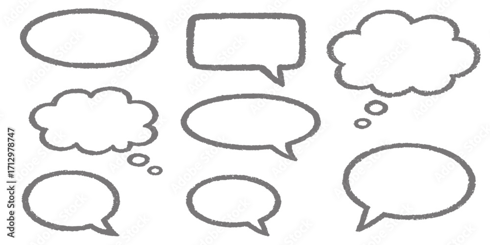 Obraz premium A vector illustration of a set of cartoon speech bubbles for chat and communication design