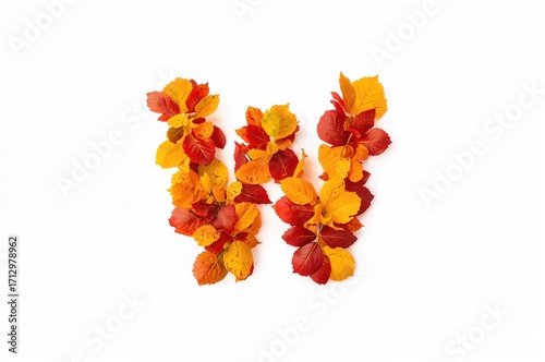 Vibrant letter W crafted fr...