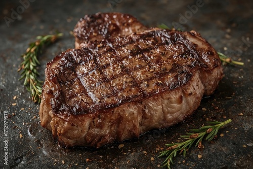 Grilled T-bone steak season...