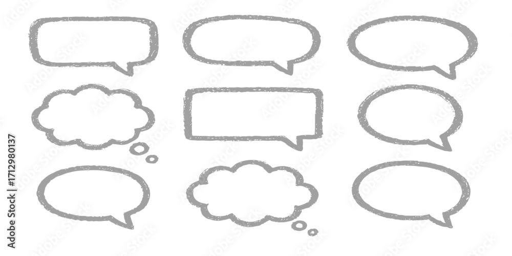 Obraz premium A vector illustration of a collection of cartoon speech bubbles for comic dialog and chat communication