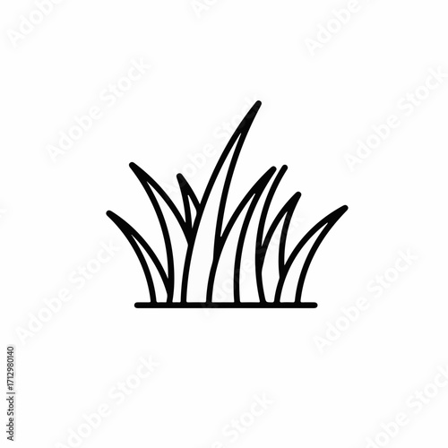 Simple outline illustration of a clump of grass