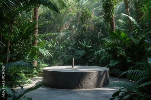 3D render of a stone platfo...