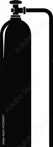 Vector Oxygen tank medical and industrial equipment silhouette illustrator