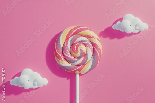 Spiral candy pop against a ...