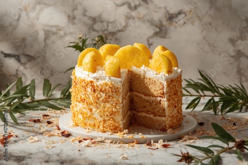 This tropical cake combines...