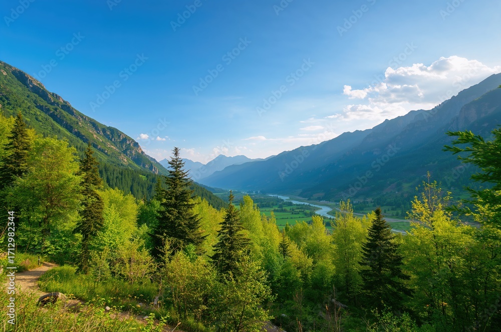 Fototapeta premium Mountain Views During Spring Season