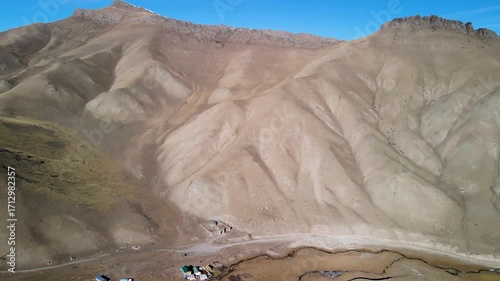 Scenic mountain landscape around Tash Rabat caravanserai in the Tien Shan, Kyrgyzstan.