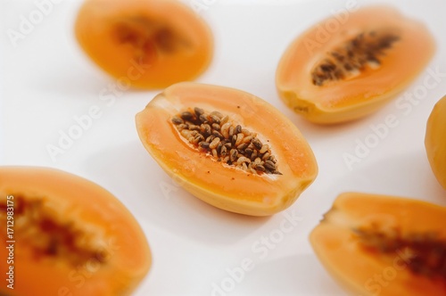 Close-up of a ripe papaya w...