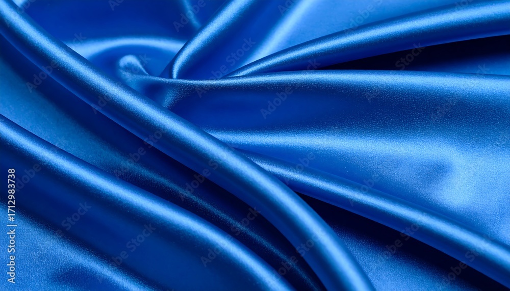 Fototapeta premium Smooth, vibrant blue silk fabric (1)