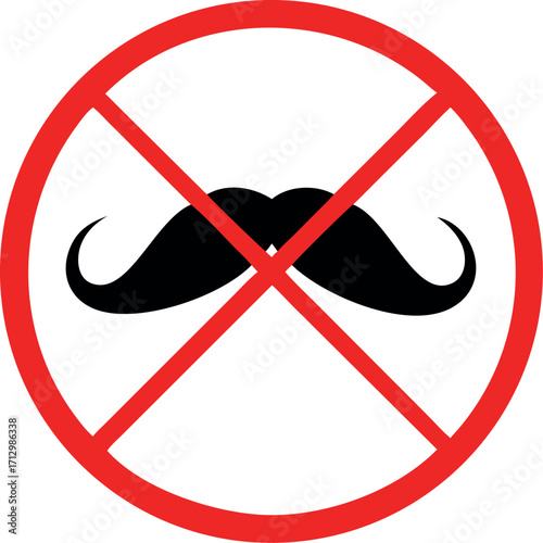 No hipsters allowed, no mustaches allowed vector