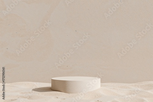 Beige stone slab placed on ...