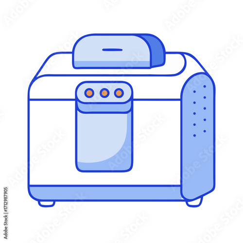 Cartoon illustration of a modern electric oven or microwave design