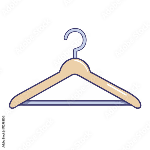 Illustration of a simple clothes hanger suitable for hanging garments