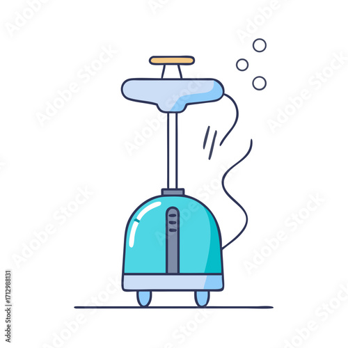 Stylized illustration of a modern vacuum cleaner with a sleek design