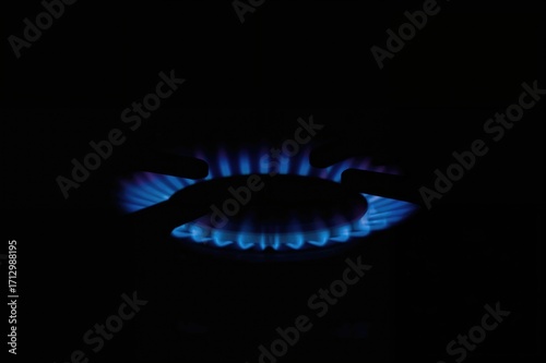 Close-up of a kitchen stove...
