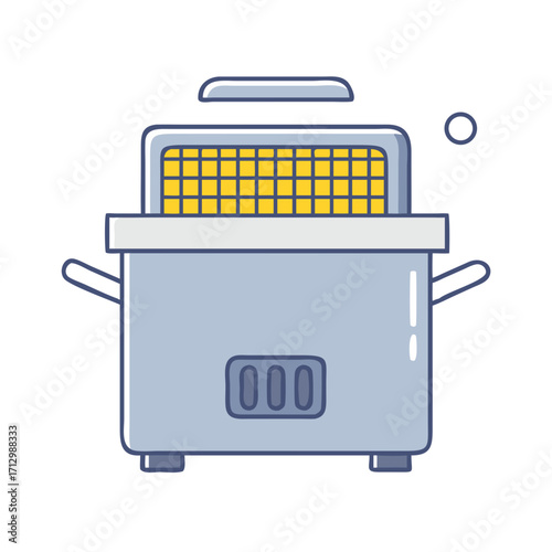 Stylized Deep Fryer Illustration for Cooking and Food Preparation Activities