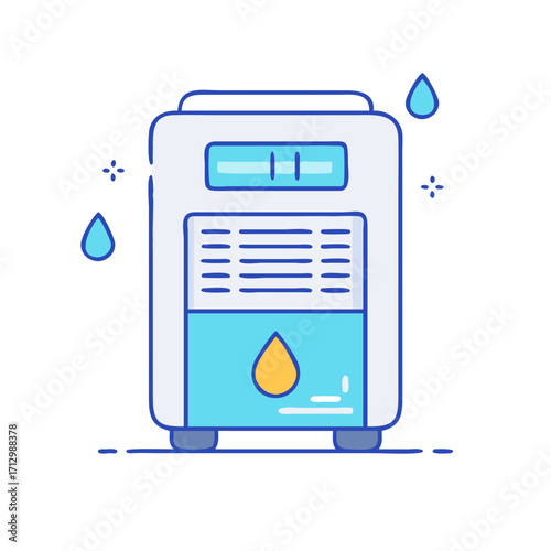 Stylized Oil Dispenser with Drops, Stars, and a Modern Design Elements