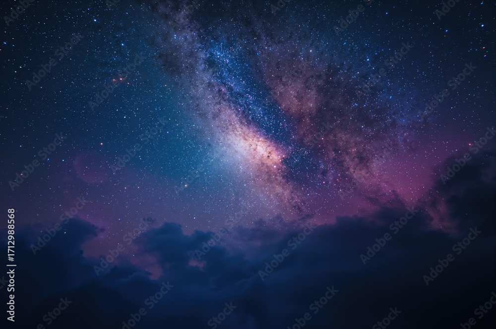 Fototapeta premium Celestial bodies shining against a magical space background