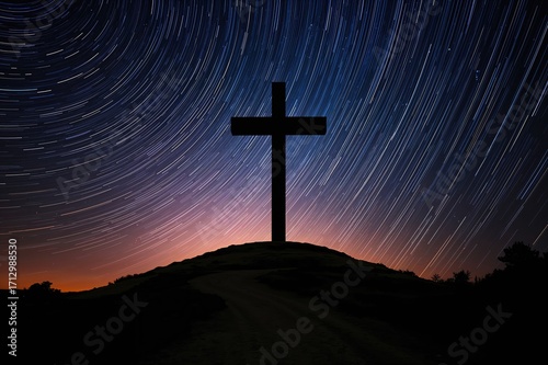 Christian cross silhouette ...