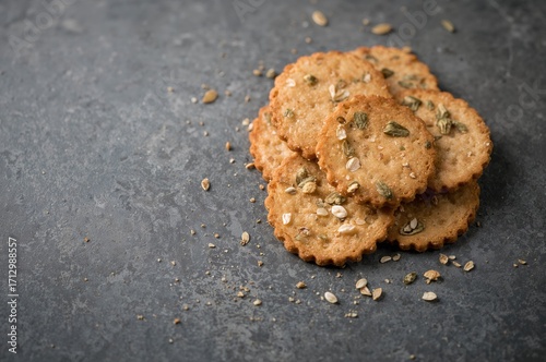 Crunchy salted crackers spr...