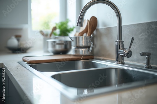 Kitchen sink made of stainl...