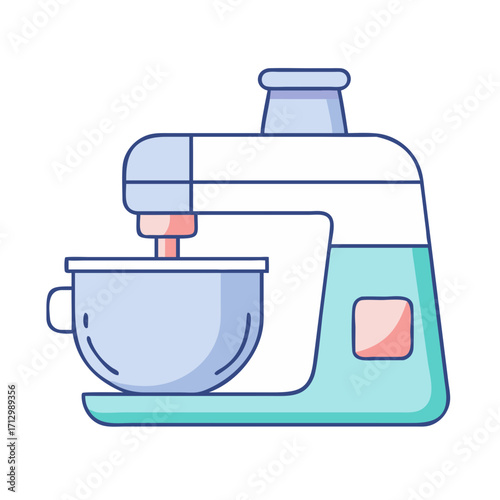 Delightful kitchen aid stand mixer in pleasing pastel hues illustration