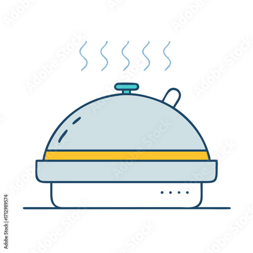 Steaming dish of culinary delight with a serving tray beneath it