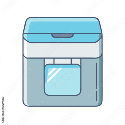Modern blue and grey food storage container or small refrigerator design
