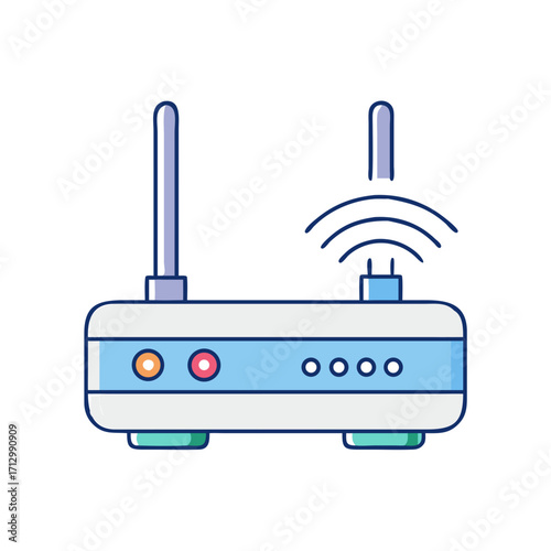 Stylized Illustration of a Wireless Router Broadcasting a WiFi Signal Effectively