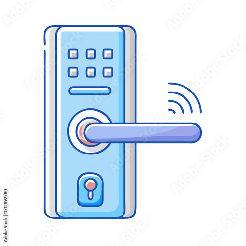 Smart door lock system with digital keypad, handle, and wireless connectivity