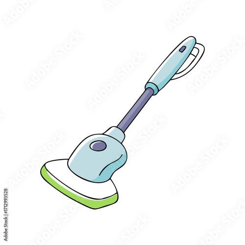 Cartoon Swiffer Sweeper with Green and White Pad for Home Cleaning
