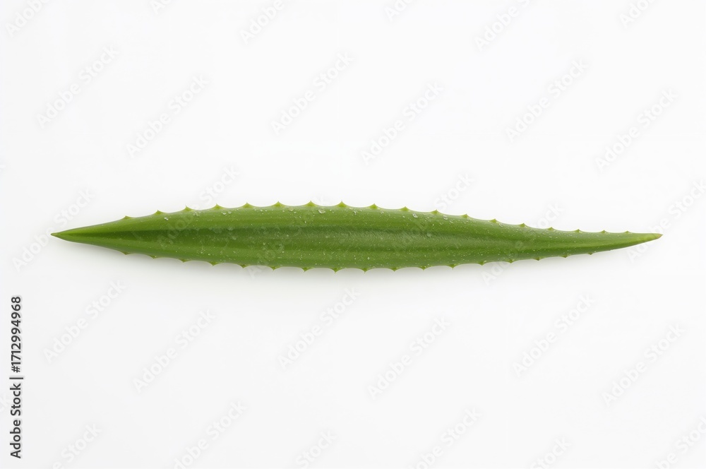 Naklejka premium Green aloe vera leaf isolated on white