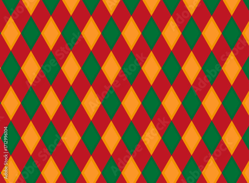 Diseño de patrón de rombos en color amarillo y verde.