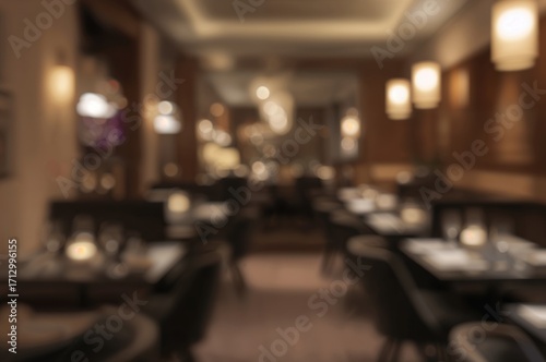Wallpaper Mural Blurred view of a sophisticated dining area, perfect as a backdrop Torontodigital.ca