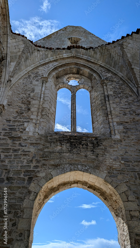 Fototapeta premium Ruins of Abbaye des Chateliers in La Flotte, Ile de Re, France. 