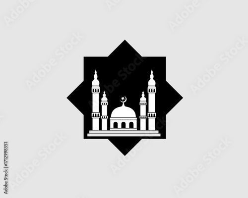 Mosque icon vector Illustration design template
