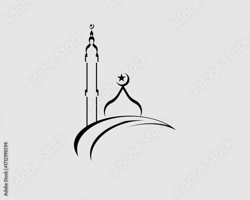 Mosque icon vector Illustration design template
