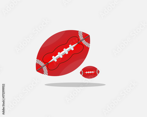 American football ball sport play equipment image. Athletic equipment, healthy lifestyle, fitness activity vector illustration.