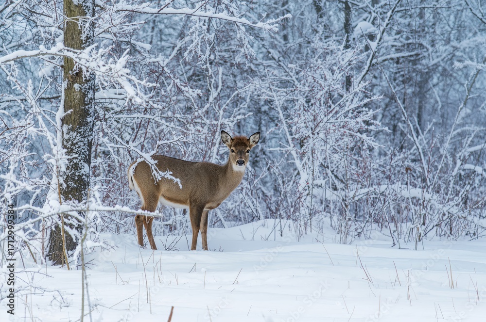 Obraz premium Winter Scene with Deer