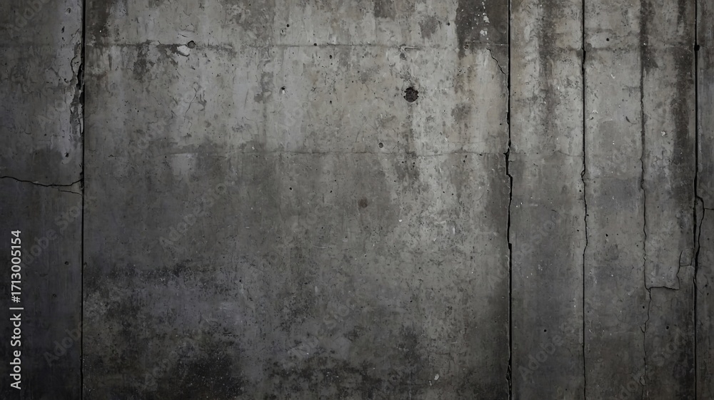 Fototapeta premium Textured gray concrete wall with subtle variations and imperfections, showcasing an industrial aesthetic.